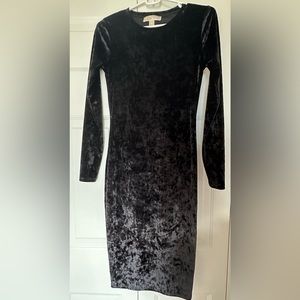 Michael Kors velvet fitted Holiday black dress Size XS